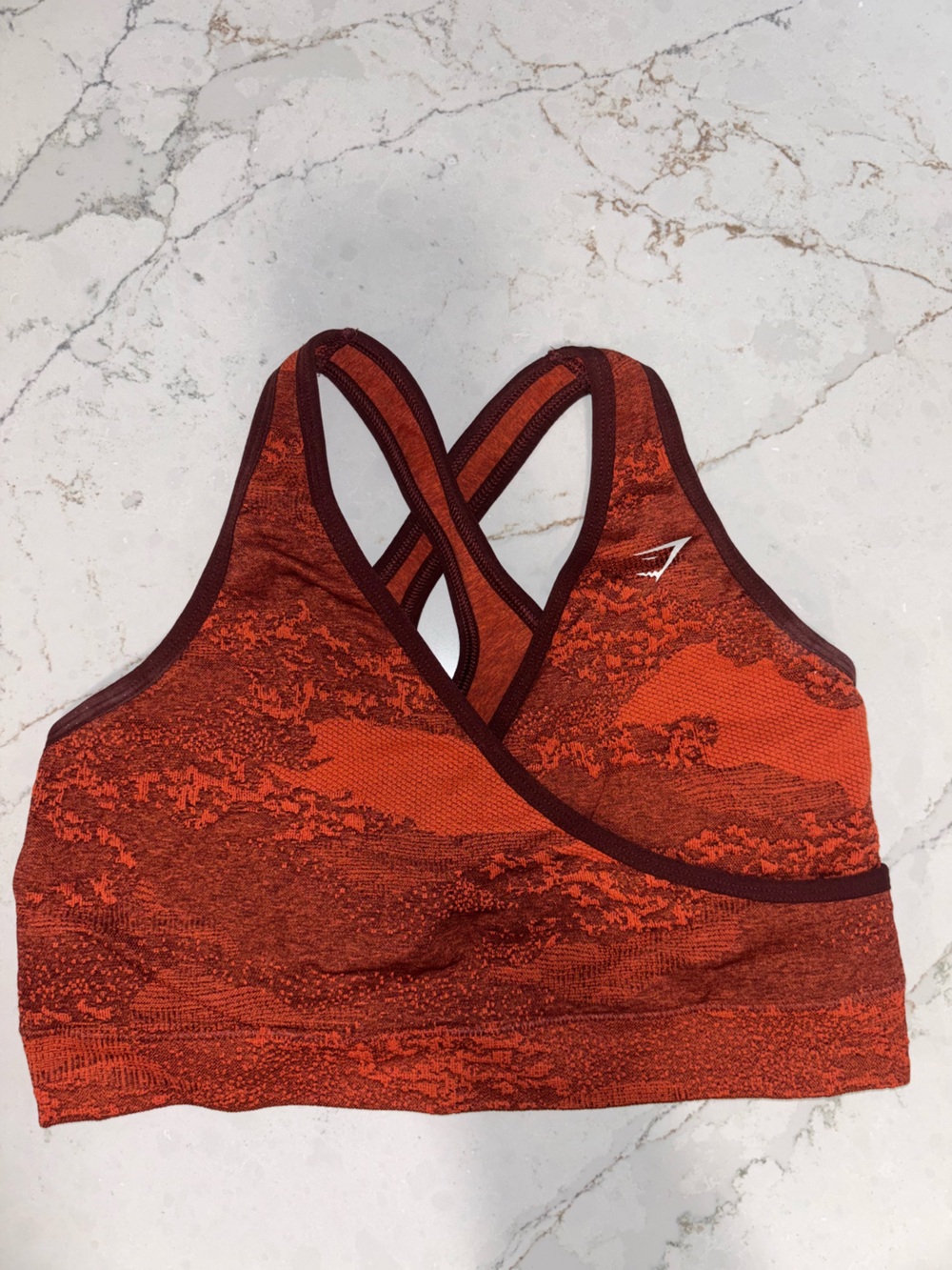 Gymshark Rust Orange Cross-Back Seamless Sports Bra